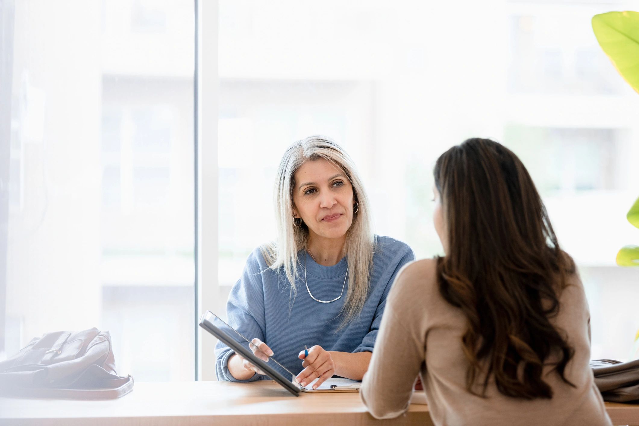 Mortgage professional meeting with a client