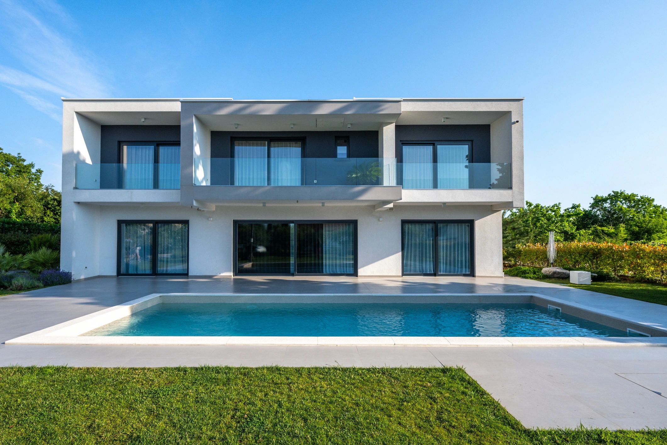 Modern home exterior in daylight